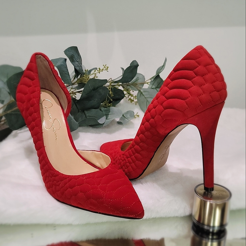 NEW Jessica Simpson Red Quilted Heels